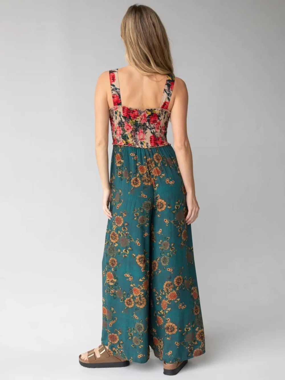 NWT Natural Life Sedona Floral Teal Jumpsuit New With Tags Size Small - Picture 5 of 8